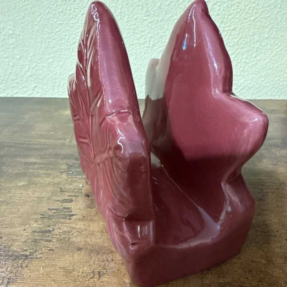 Whimsical Cupboard 10 Strawberry Street Ceramic Maple Leaf Napkin Holder Red